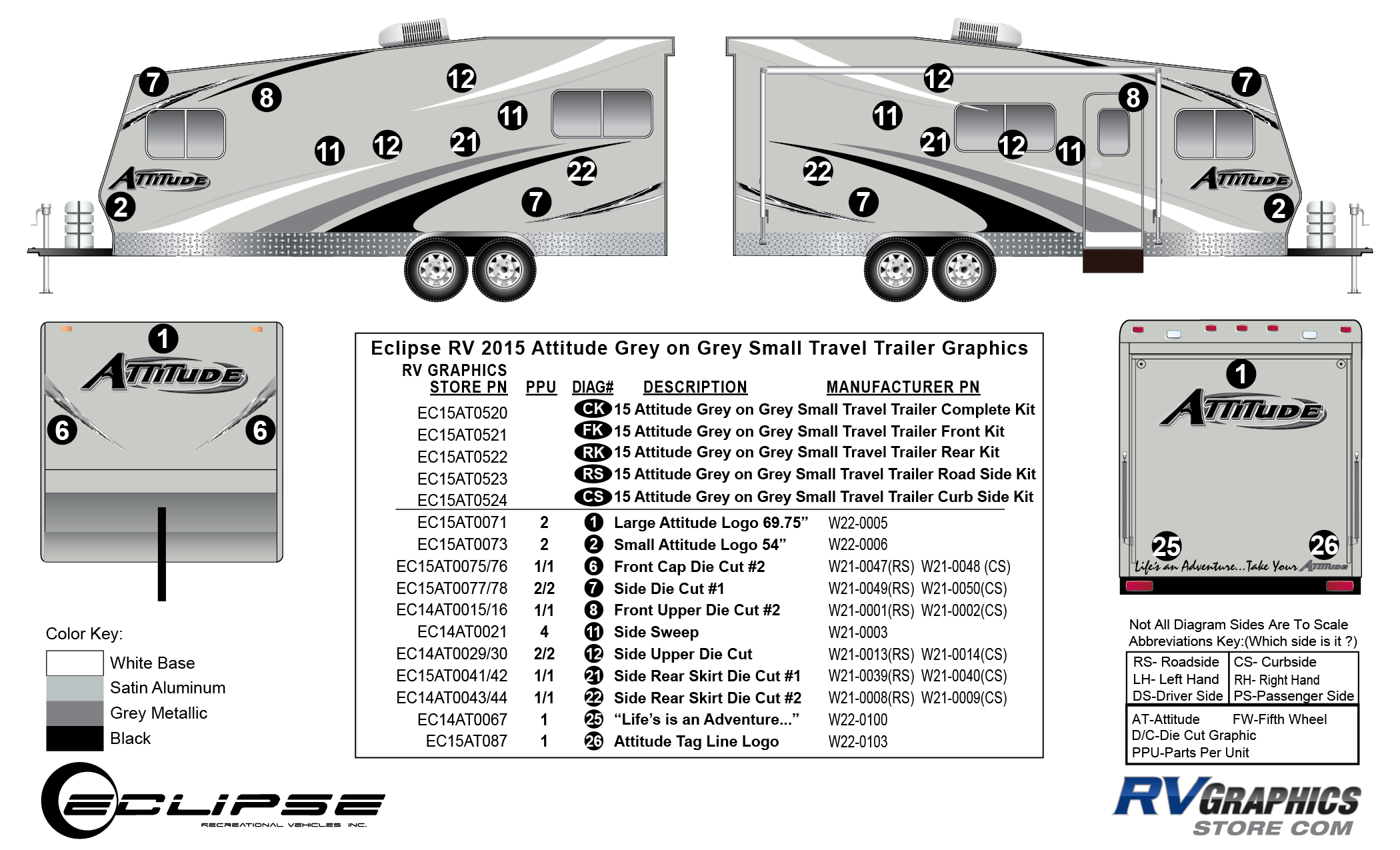 2014.5 Attitude Large Attitude Logo 69.75 Decal - RV Graphics Store