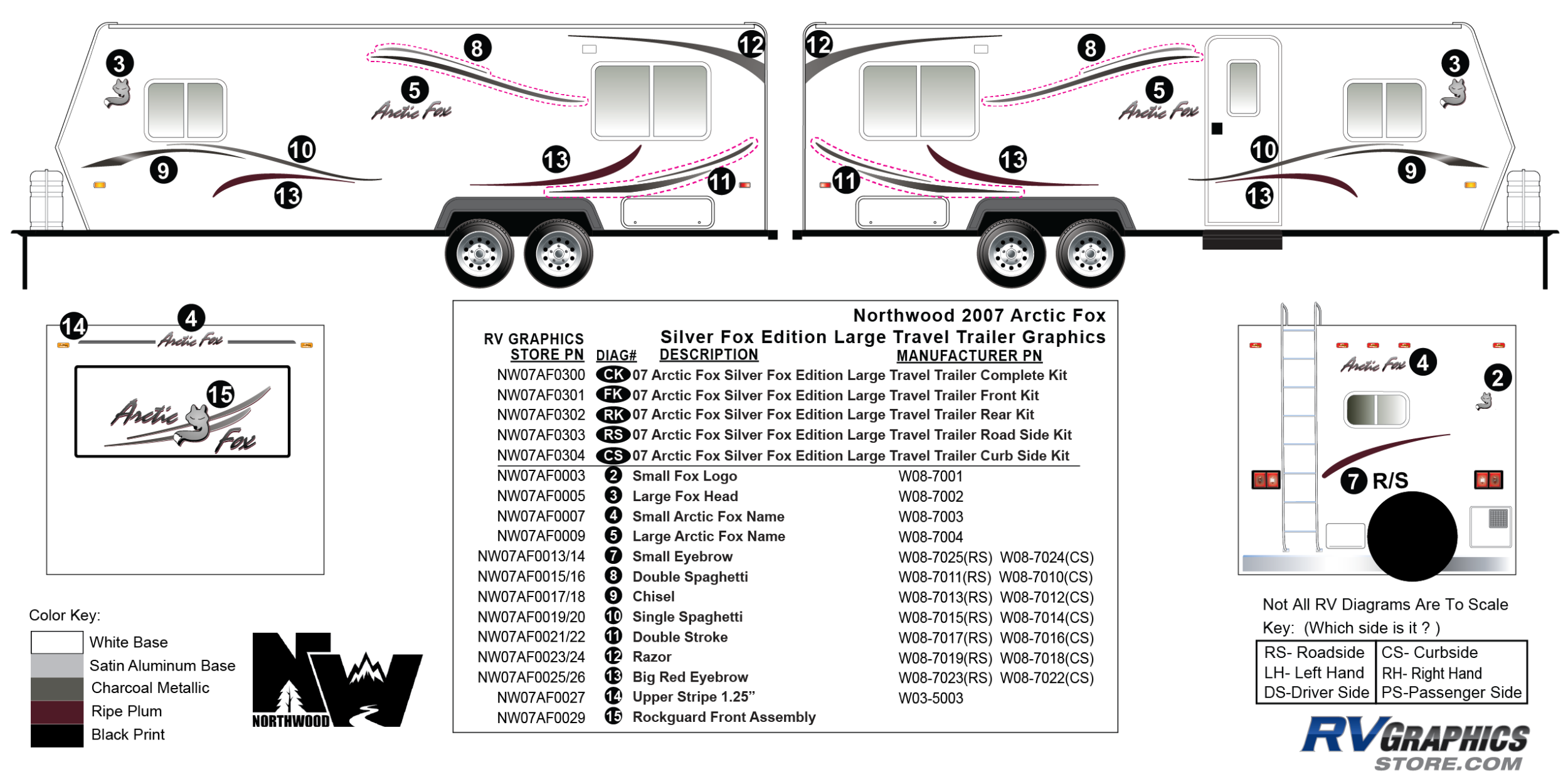 2007 Northwood Arctic Fox Travel Trailer - Large Decals and Replacement