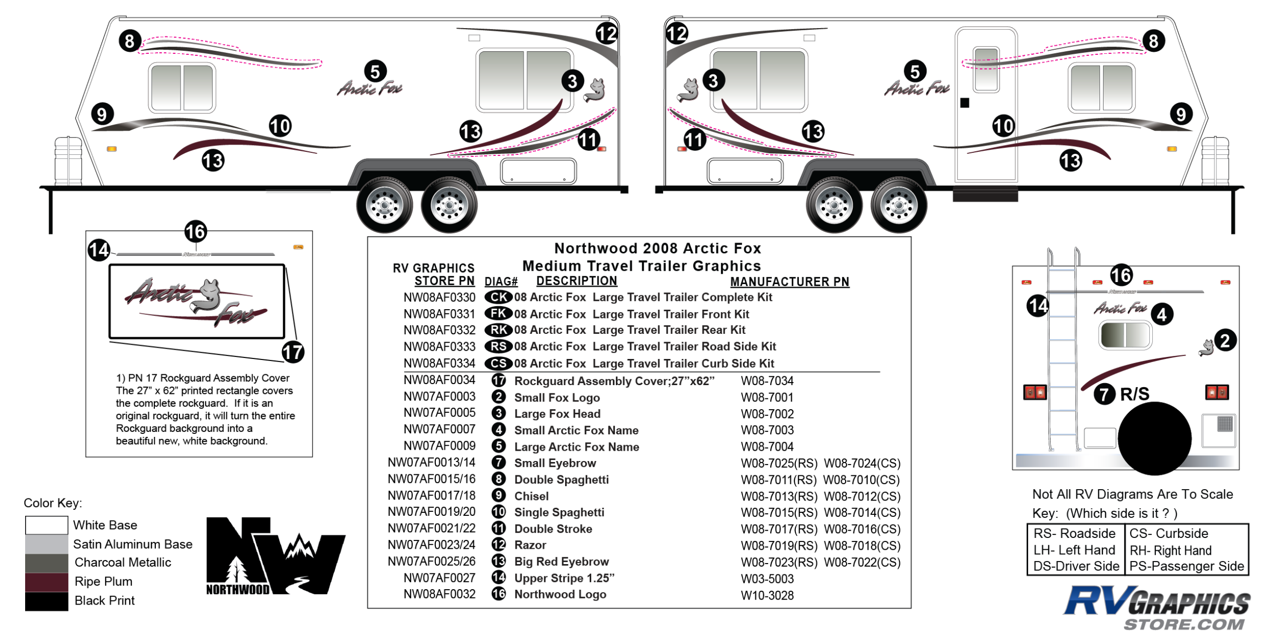 2008 Northwood Arctic Fox Travel Trailer - Medium Decals and