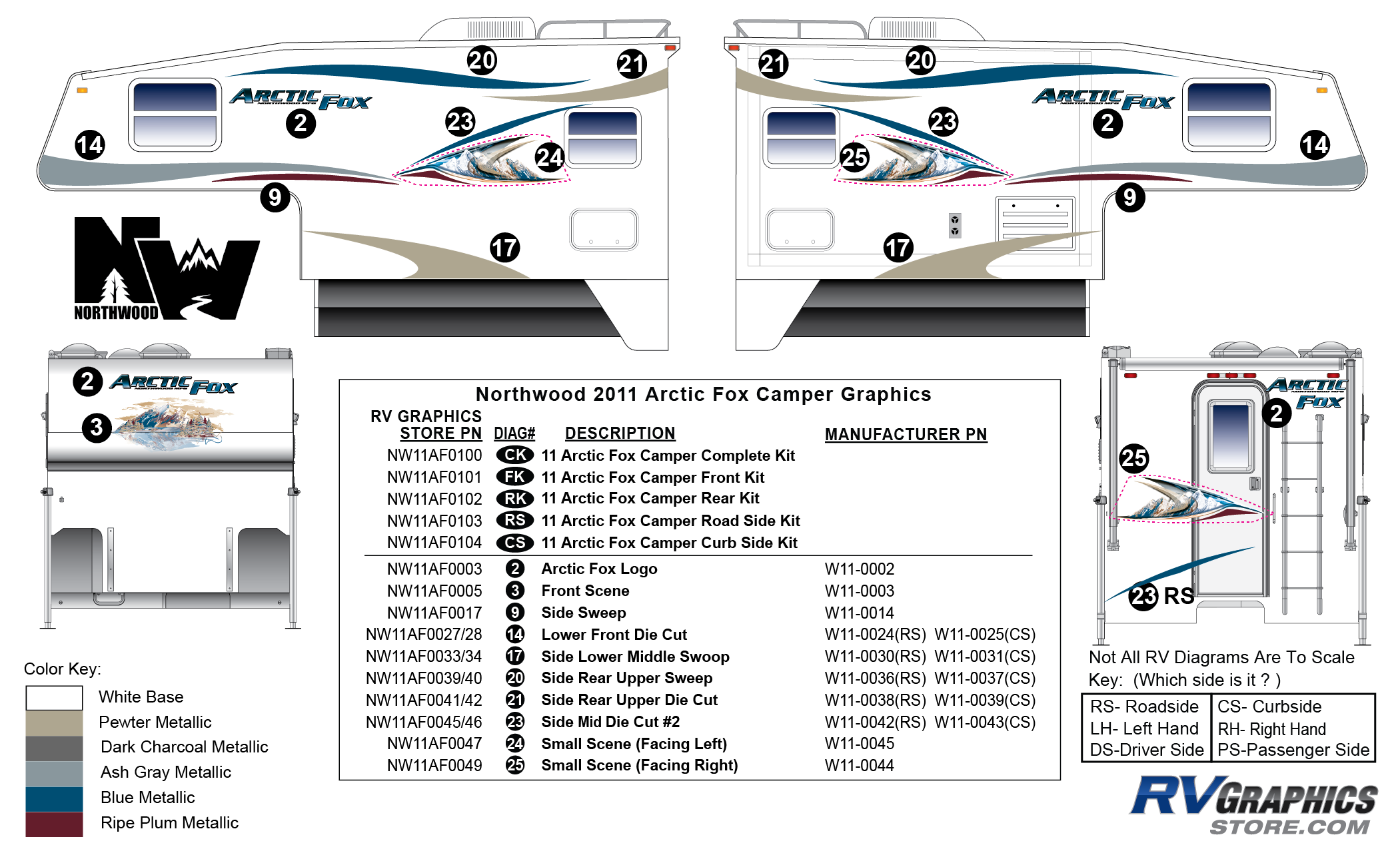 2011 Northwood Arctic Fox Camper Decals and Replacement Graphics - RV