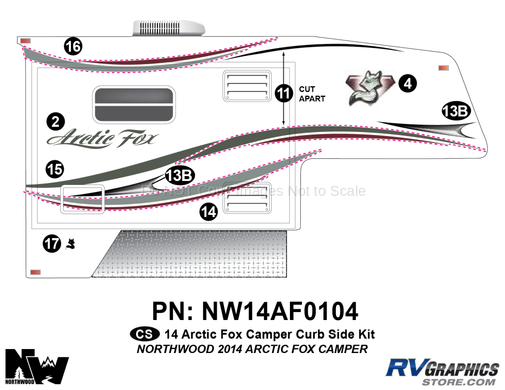 2014 Arctic Fox Camper Right Side Decal Kit - RV Graphics Store