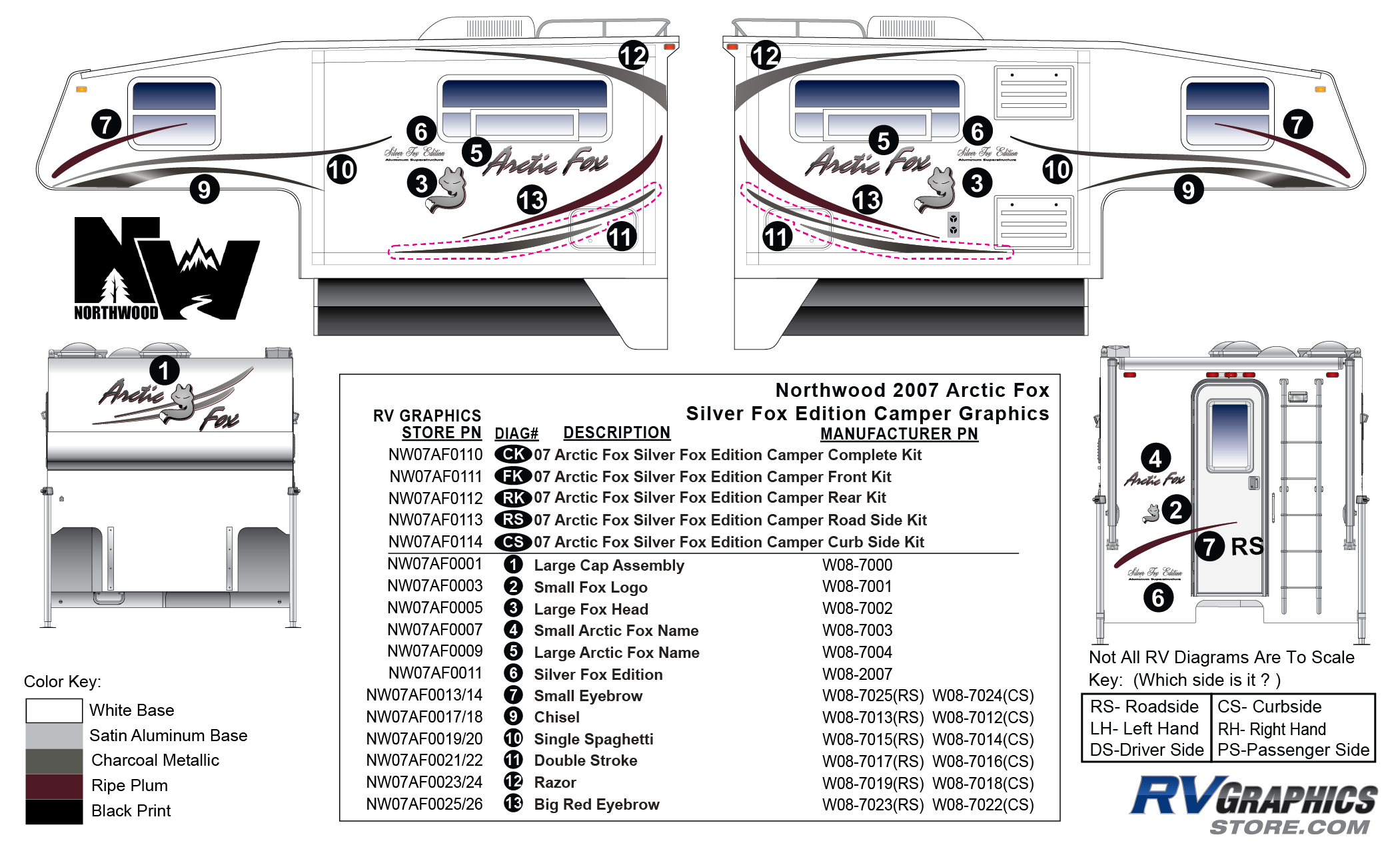 2007 Northwood Arctic Fox Silver Fox Edition Camper Decals and