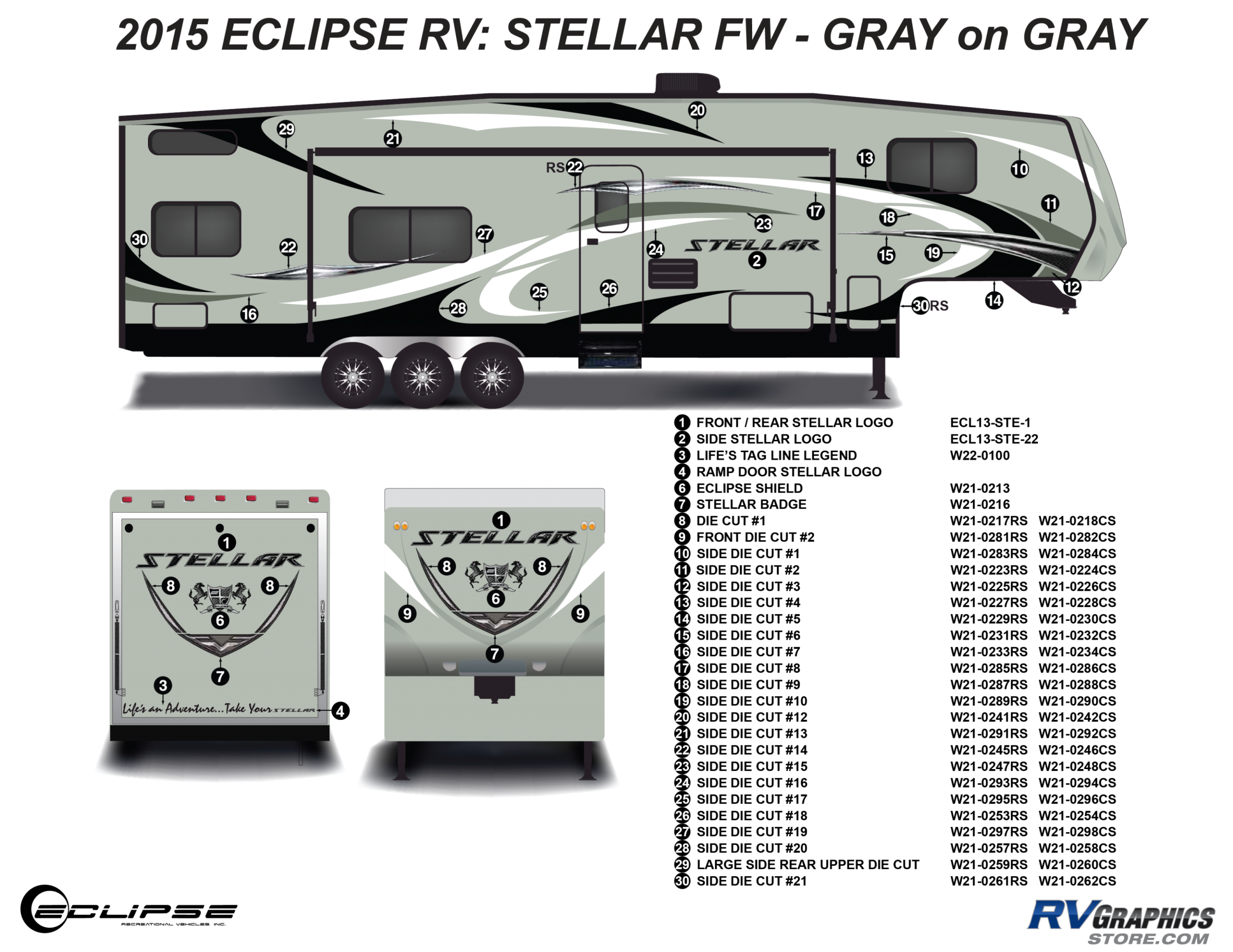 Stellar - 2015 Stellar Gray on Gray Fifth Wheel