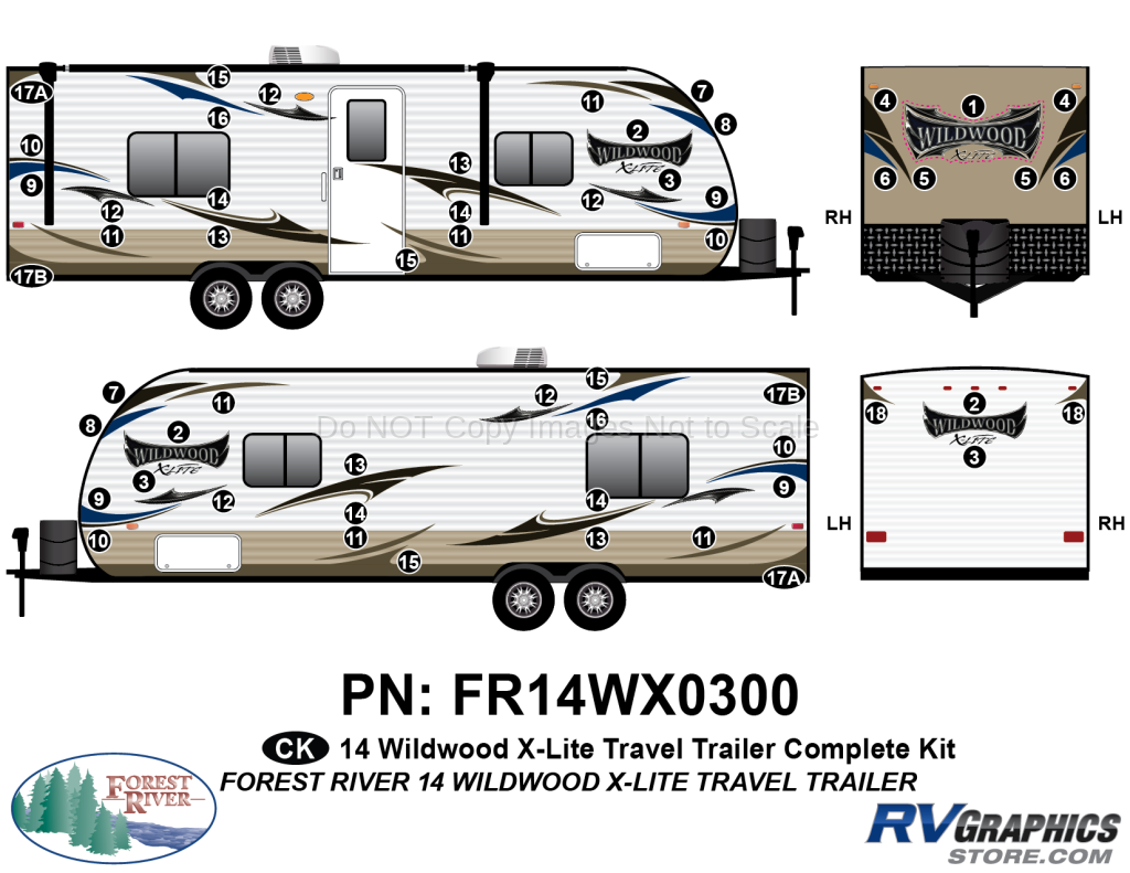 2014 Wildwood X-Lite Travel Trailer Complete Graphics Decal Kit - RV ...