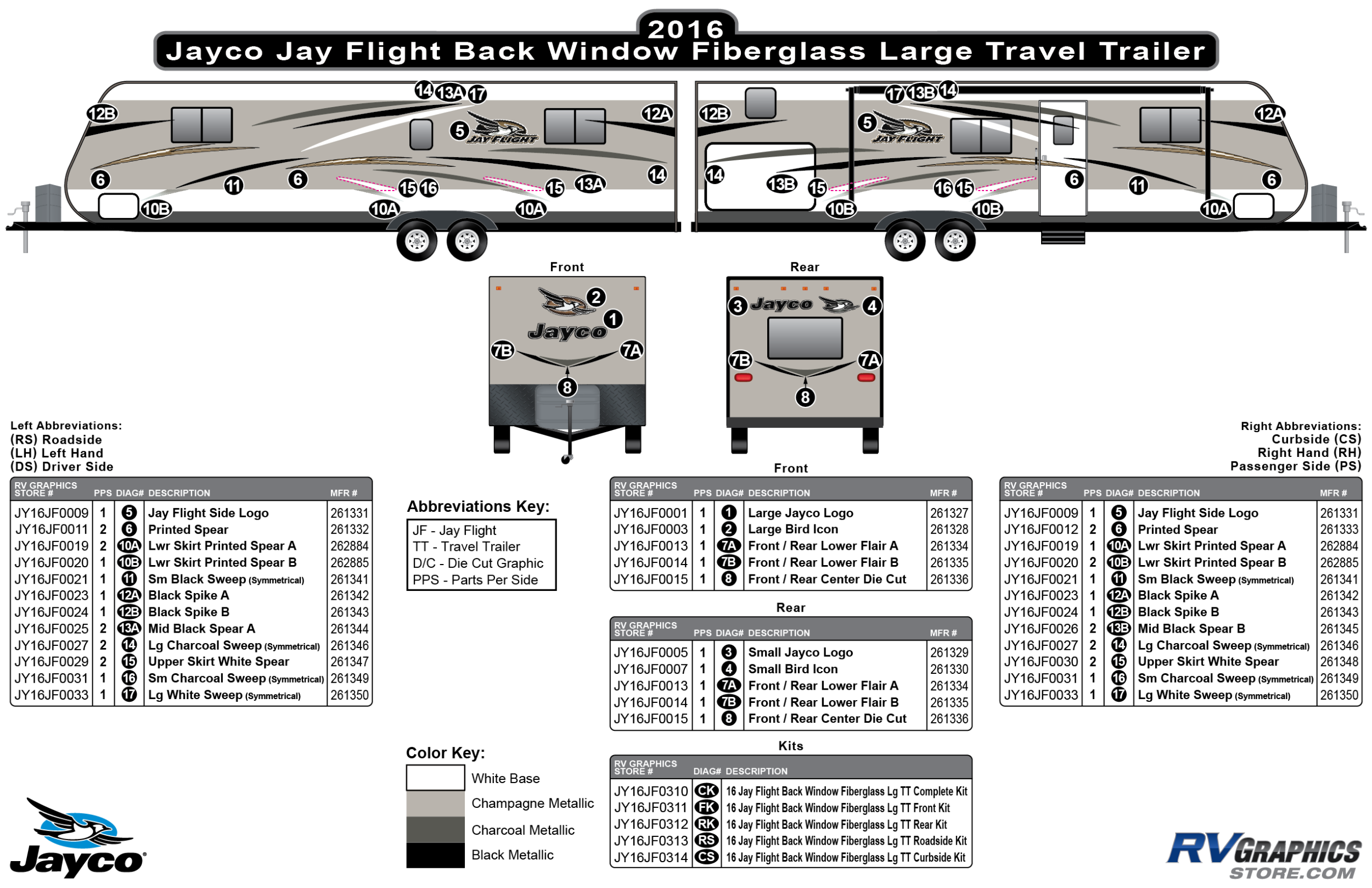 Jay Flight - 2016 Jay Flight LgTT-Large Travel Trailer Fiberglass Backwindow