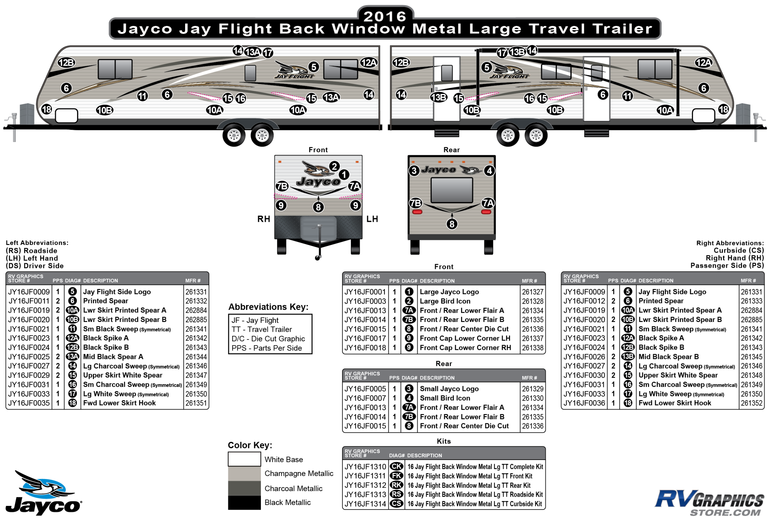 Jay Flight - 2016 Jay Flight LgTT-Large Travel Trailer Metal Backwindow