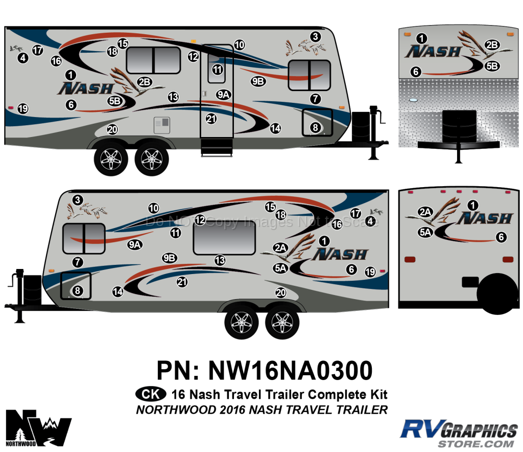 2016 Nash Travel Trailer Complete Graphics Decal Kit - RV Graphics Store