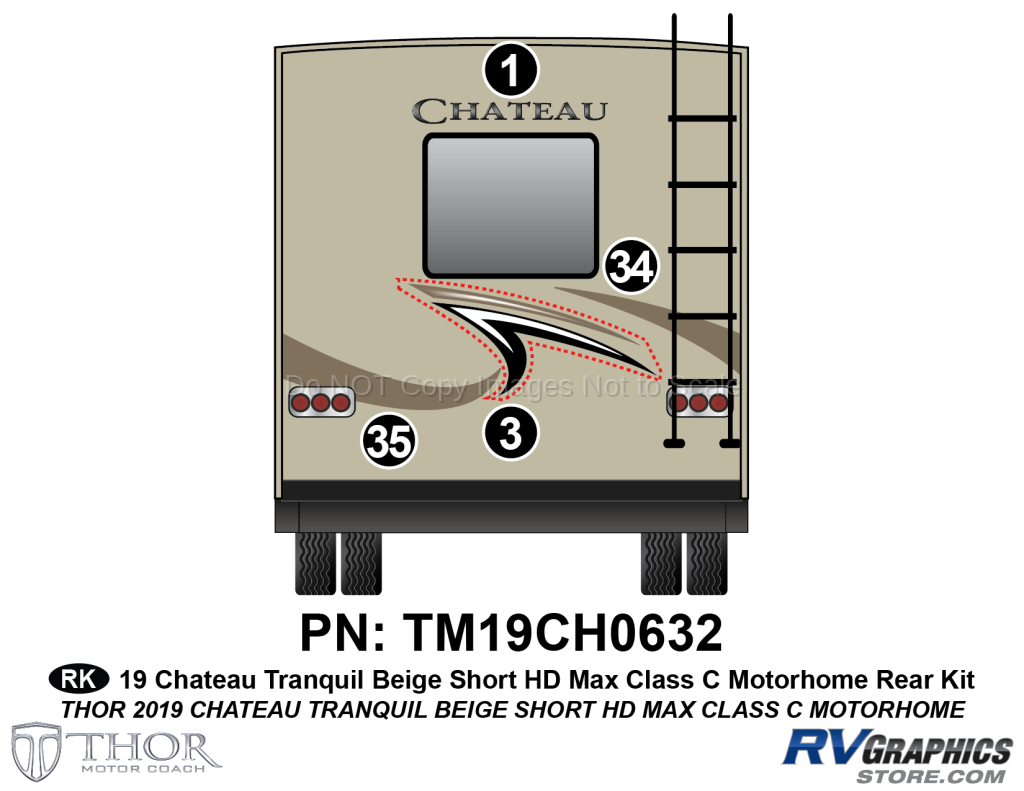 21 Piece Chateau HDMax Beige Small Motorhome Curbside Graphics Kit