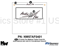 3 Piece 2007 Arctic Fox Med Travel Trailer Front Graphics Kit