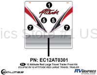 2012 RED Attitude Lg Travel Trailer Front Graphics Kit