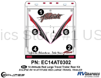 2014 RED Attitude Lg Travel Trailer Rear Graphics Kit