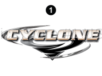 2011 Cyclone Fifth Wheel Front/Rear Cyclone Badge Decal - RV Graphics Store
