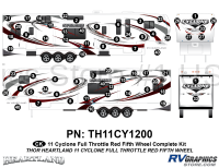 2011 Cyclone Fifth Wheel Red Complete Decal Kit - RV Graphics Store