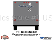 2 Piece 2014 Shadow Cruiser Travel Trailer Rear Graphics Kit