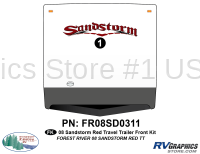1 Piece 2008 Sandstorm Travel Trailer Red Front Graphics Kit
