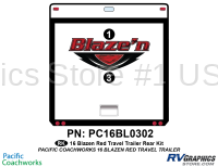 2 Piece 2016 Blaze'n Red Travel Trailer Rear Graphics Kit