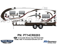 21 Piece 2014 Crusader Brown Fifth Wheel Roadside Graphics Kit