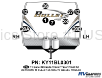 2011 Bullet Travel Trailer Front Graphics Kit