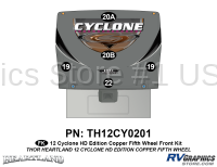 5 Piece 2012 Cyclone FW Front Graphics Kit Copper Version