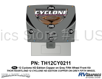 5 Piece 2012 Cyclone FW Front Graphics Kit Copper/Gray  Version