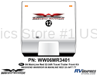 1 piece 2006 Warrior Mainline 32-34' TT Red Front Graphics Kit