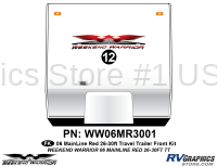 1 piece 2006 Warrior Mainline Red 26-30' TT Front Graphics Kit