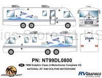 18 Piece 1999 Dolphin MH Complete Graphics Kit