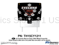 9 Piece 2014 Cyclone FW Front Graphics Kit Red Gray Version