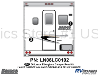 2 Piece 2006 Lance Camper Rear Graphics Kit