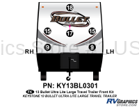 6 Piece 2013 Bullet Lg Travel Trailer Front Graphics Kit