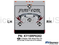 4 Piece 2015 Raptor FW Rear Graphics Kit
