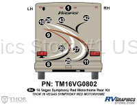 11 Piece 2016 Thor Motorcoach Vegas MH RED Rear Graphics Kit