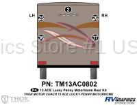 5 Piece 2013 Ace Motorhome Rear Graphics Kit Copper Version