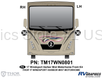 3 Piece 2017 Windsport MH Harbor Mist Front Graphics Kit
