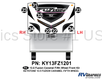 8 Piece 2013.5 Fuzion FW Front Graphics Kit