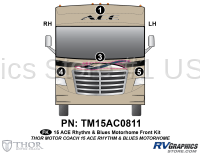 4 Piece 2015 Ace Motorhome Blue Version Front Graphics Kit