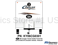 2 Piece 2006 Cougar TT Travel Trailer Front Graphics Kit