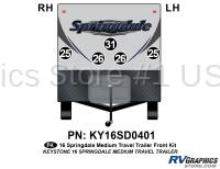 5 Piece 2016 Springdale Medium Travel Trailer Front Graphics Kit