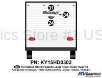 2 Piece 2015 Hideout Lg Trailer Western Edition Rear Graphics Kit