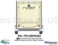 1 Piece 2013 rpod Teardrop Trailer Rear Graphics Kit