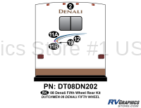 5 Piece 2008 Denali Fifth Wheel Rear Graphics Kit