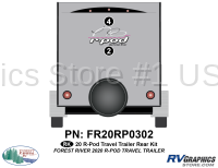 2 Piece 2020 rPOD Teardrop Travel Trailer Rear Graphics Kit