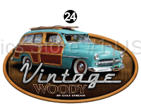 Vintage Woody Door Decal