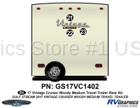 3 Piece 2017 Vintage Cruiser Woody TT Medium Rear Graphics Kit