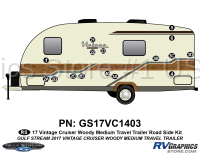16 Piece 2017 Vintage Cruiser Woody TT Medium Roadside Graphics Kit