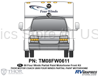 2 Piece 2007-2008 Four Winds Class C MH Partial Paint Front Graphics Kit