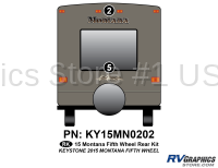 2 Piece 2015 Montana Fifth Wheel Rear Graphics Kit