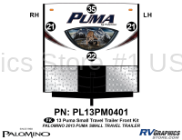 4 Piece 2013 Puma Small Travel Trailer Front Graphics Kit