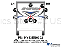 9 Piece 2013 Energy Large Travel Trailer Toyhauler Rear Graphics Kit