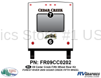 2 Piece 2009 Cedar Creek Fifth Wheel Rear Graphics Kit